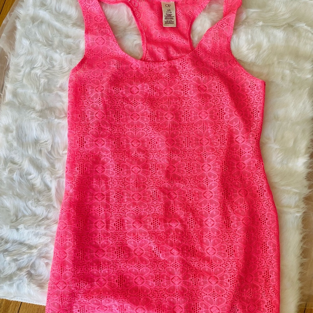 Faded Glory Pink Lace Swim Coverup